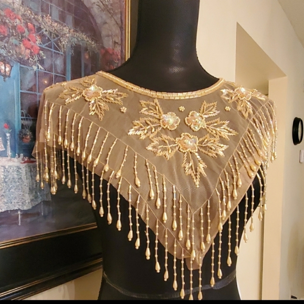 Art deco beaded bib